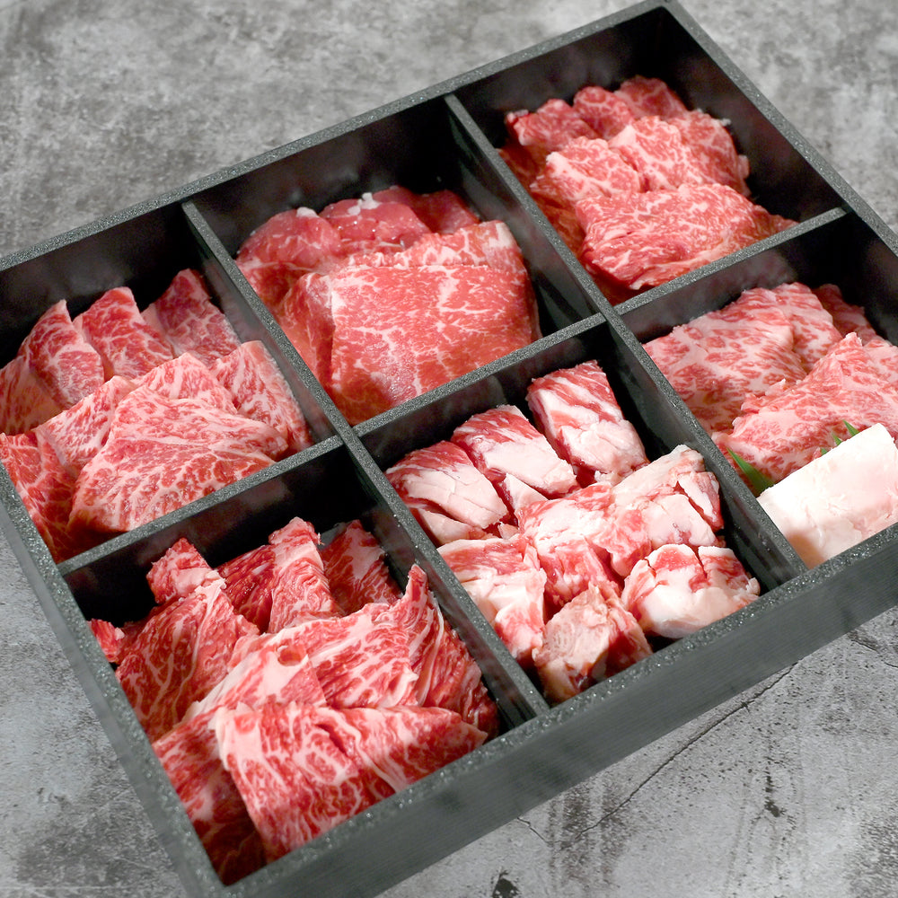 ギフト★星空の黒牛 厳選6種食べくらべ・タレセット（3〜4人前）650g【贈答箱付】